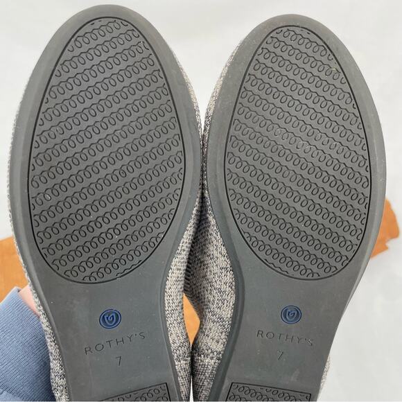 Rothy’s The Flat Taupe Heather Grey Heathered Neutral Round Toe Slip On Shoes 7 - Picture 8 of 16